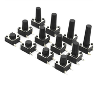 Bouton poussoir tactile SMT SMD 6*6mm, 4 broches, hauteur 4.5/5/5.5/6.5/7/12mm, 12V 50mA, en acier inoxydable, 1NO, pour appareils électroménagers