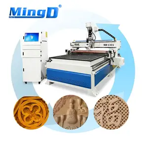 MINGD MD-1325 CNC Router 1325 Woodworking Machinery Wood Carving Machine Cnc 3d 7.5 Kw Water Pump Cnc Routers 3 Operation 25mm