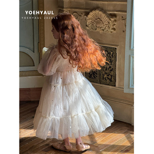 YOEHYAUL 25027 <span class=keywords><strong>CE</strong></span> CPC Vestido de <span class=keywords><strong>Princesa</strong></span> Smock Personalizado al por Mayor para Niña con Encaje y Lentejuelas Estilo Vintage Elegante - Product Image 2