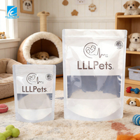 Sacs d'emballage personnalisés pour aliments pour animaux de compagnie, pochettes verticales à fermeture éclair avec fenêtre, en Mylar, pour friandises pour chiens et chats, anti-odeur, robustes