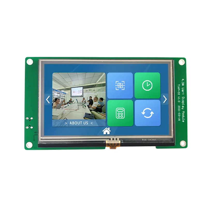 Modul LCD Panel Sentuh 4.3 Inci 480X272, Modul LCD Panel Sentuh 16Bit RGB RS232/TTL Uart Layar LCD dengan Papan Kontrol CTP RTP Opsional