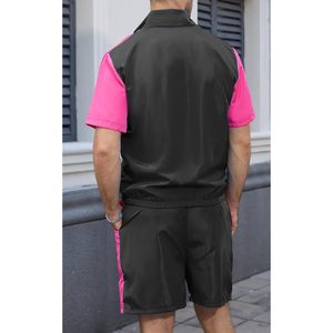 Conjunto Deportivo Yisfri para Hombre, Estilo Vintage de los 80s y 90s, de Secado Rápido, con Pantalones Cortos y Camiseta de Manga Corta, Estilo Disco - Product Image 4
