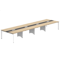 Table de conférence rectangulaire en bois de style moderne sur mesure, avec structure métallique, pour 10 personnes, usage commercial, bureau, école