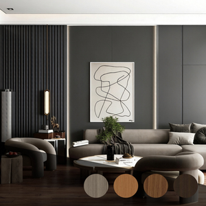 Panneau mural à lattes WPC moderne, grain de bois <span class=keywords><strong>3D</strong></span>, composite, imperméable, ignifuge, panneau décoratif pour revêtement intérieur/extérieur - Product Image 5