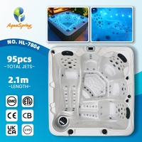 Bain à remous acrylique Balboa pour 5 personnes, baignoires à remous autoportantes, spa de luxe avec massage, jacuzzi, bains à remous extérieurs avec éclairage LED