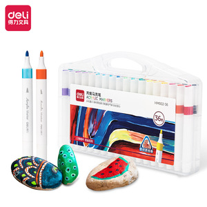 Deli Acrylic Marker Set 12 Colors Waterproof Art Painting For Kids And Students - Product Image 2