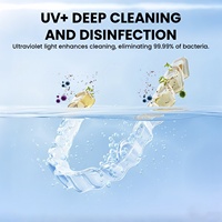 Nettoyeur dentaire ultrasonique UV étanche IPX7 OEM avec réservoir en acier inoxydable de 200 ml, nettoyeur ultrasonique domestique pour aligneurs dentaires
