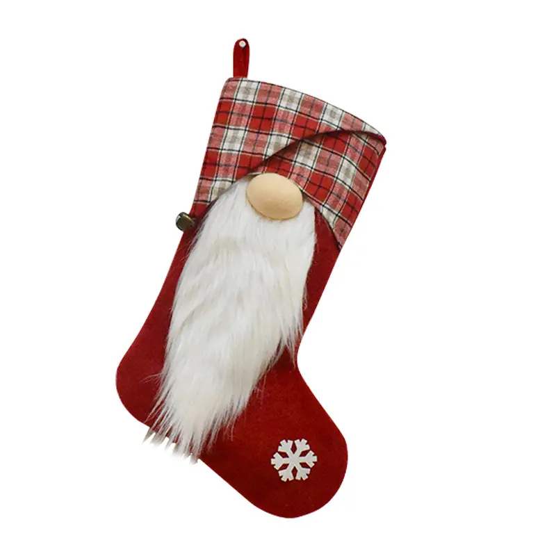 Amazon Christmas Decor Supplies Christmas Socks Gift Bags Faceless Doll Candy Bag Pet Decor Socks