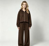 Ensemble décontracté respirant en polyester pour femme, coupe régulière, couleur unie, style européen et américain, collection printemps-automne, vente en gros pour le commerce extérieur