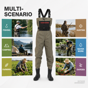 Waders da <span class=keywords><strong>Pesca</strong></span> a Mosca Impermeabili e Traspiranti con Stivali Integrati - Resistenti Waders a Petto Intero - Product Image 2