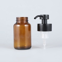 Bouteille de luxe 150 200 250ml en verre ambré, mousse rechargeable, distributeur de savon liquide, bouteille de lotion avec pompe