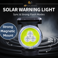 Feu de signalisation de sécurité routière solaire OWLEYE SWL10M à base magnétique, 10 LED, réflecteur diamant, PC ABS, IP66, portée visuelle 800m, pour camion