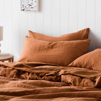 Vente en gros de couvertures de traversin en lin français housse de coussin en lin pur tissé uni accessoires de salon taie d'oreiller