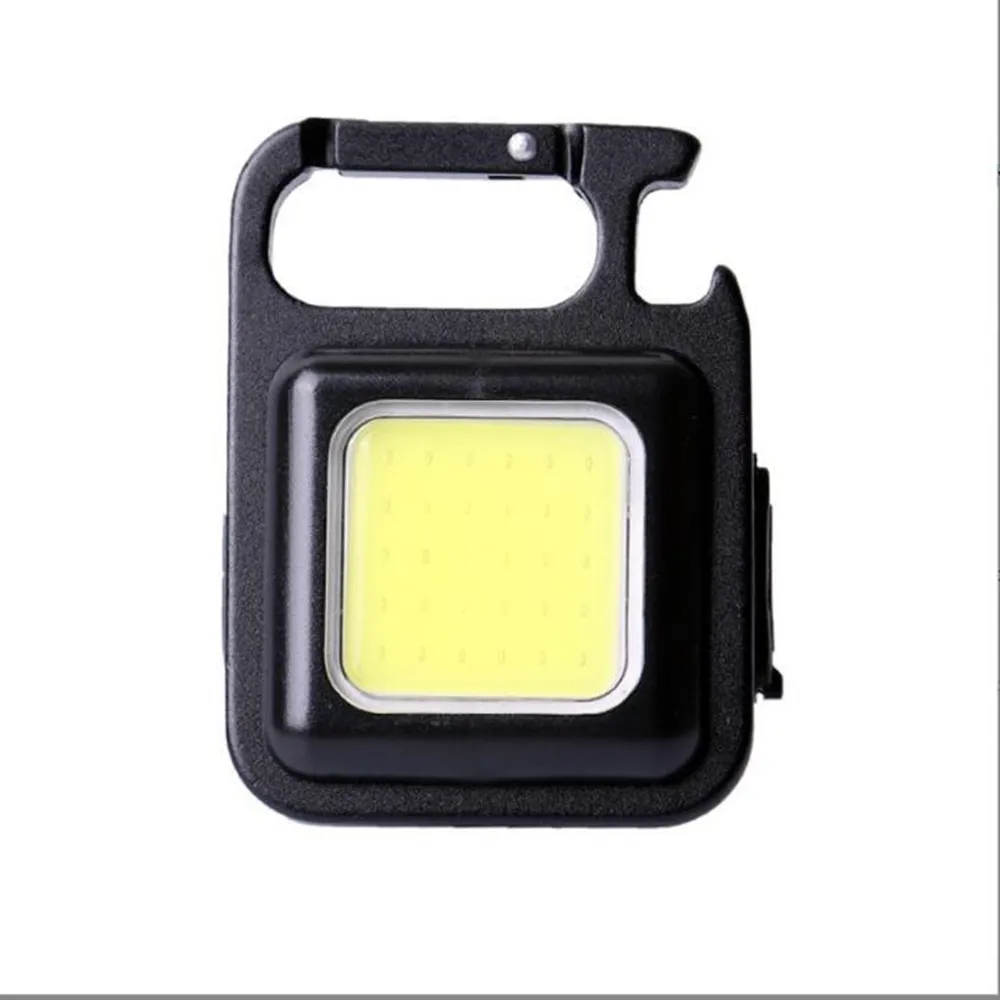 Regalo promozionale Mini portachiavi portatile torcia moschettone in plastica LED COB portachiavi Light