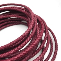 Odian Jewelry Cordon en cuir de vachette véritable 5mm 6mm Cordon en cuir vert foncé pour la fabrication de bracelets