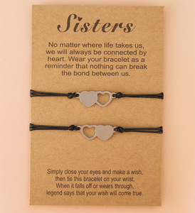 Bracelet Cœur Tressé en Acier Inoxydable Fait Main pour Sœurs et Meilleures Amies, Cadeau d'Anniversaire - Product Image 2