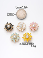 Vente directe usine – Cache-boutons métalliques en forme de fleur de 23 mm, multicolores, à clipser sur chemise, cardigan, ou comme boutons de manchette détachables