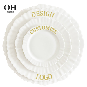 Vajilla Clásica de Porcelana Blanca Ecológica con Diseños Personalizables, Logotipos y Formas Florales, <span class=keywords><strong>Platos</strong></span> de Cerámica - Product Image 6