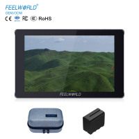Moniteur de terrain pour appareil photo reflex numérique FEELWORLD F7 PLUS 7 pouces 1200 nit, écran tactile 4K, entrées/sorties, kit d'alimentation externe NP-F, OEM