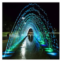Grande fontaine d'eau extérieure lumineuse avec jets LED multicolores programmables et scintillants pour projets de centres commerciaux et de places publiques