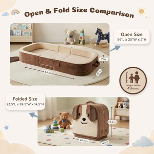 Cama de Viaje para Bebés y Niños Pequeños con Diseño de Perro Beagle Bordado, con Asa Portátil y Correas, Funda Lavable, para Camping y Hogar - Product Image 4