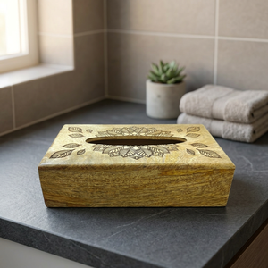 Boîte à mouchoirs en bois massif en gros, porte-mouchoirs en bois fait main, distributeur de serviettes rustique pour la maison, le bureau, l'hôtel, la restauration - Product Image 1