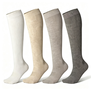 Chaussettes <span class=keywords><strong>de</strong></span> compression en fibre <span class=keywords><strong>de</strong></span> bambou 2026 pour femmes et hommes, hauteur genou, à compression graduée, pour la course, le jogging, le sport et la circulation sanguine - Product Image 5