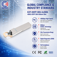 Transceptor Kexint 400G VR4 OSFP 850nm 50m MPO-12/APC de Módulo Plano para NVIDIA InfiniBand NDR y Centros de Datos de IA