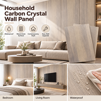 Panneau mural en cristal de carbone imperméable, imitation bois, décoratif, pour chambre à coucher, salon, appartement