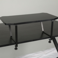 Bureau d'ordinateur ergonomique Fanmi à hauteur réglable avec LED, surface en acier MFC, forme en Z, facile à assembler, table de jeu, bureau, école, salon