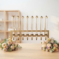 Offre Spéciale : Lot de 8 Distributeurs de Parfum Dorés de 375 ml avec Support Droit pour Présentation Mariage, Boutique, SPA