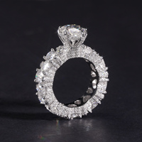 Bague Moissanite VVS 4 carats taille poire sertie à la main, style Iced Out Bust Down pour Femme, en Argent Sterling 925, Bling Bling