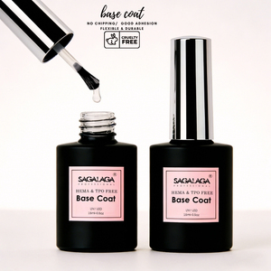 SAGALAGA 15ml HEMA & TPO Free Base Coat Top Coat UV <span class=keywords><strong>LED</strong></span> Soak Off Nail Gel Polish Foundation Top Base Coat - Product Image 2