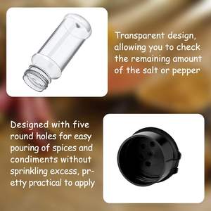 Molino de Sal de Plástico Popular de 80 ml, Botellas de Plástico para Molinillo de Sal y Pimienta de Viaje de 100 ml, Molinillo de Plástico Negro - Product Image 3