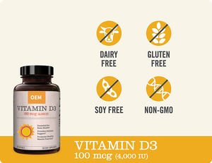 OEM Private Label Vegan supporto immunitario e ossa e denti <span class=keywords><strong>capsule</strong></span> morbide integrano i morsi Halal muscoli sani 5000iu vitamina D3 Softgels - Product Image 4