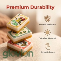 Tuiles de mahjong en acrylique de luxe couleur butterscotch en stock avec tapis de mahjong Sunday