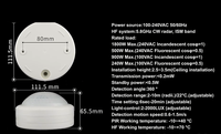 PDLUX PD-MV1008 220v Ac Interrupteur réglable, capteur radar micro-ondes 5.8ghz, capteur PIR HF, interrupteur de lumière