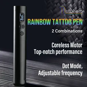 Máquina de tatuaje inalámbrica Rainbow Pen 2 Fuente de alimentación 2 Combinación Digital Tattoo Pen