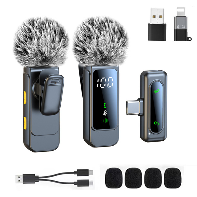 L10 Magnetic Clip Wireless Lapel Microphone Noise Reduction Lavalier Mic for Outdoor TikTok Video