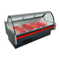 Refrigerador Comercial Usado de Acero Inoxidable de Una Sola Temperatura para Exhibición de Carne con Luz LED y Enfriamiento Directo para Carne Fresca