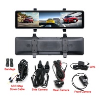 Vente chaude 11.26 pouces voiture rétroviseur DVR caméra enregistreur vidéo 4CH panoramique 360 Dashcam WiFi GPS écran LCD 12 mois