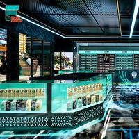 Comptoir de caisse personnalisé pour magasin de tabac, avec verre trempé et serrure de sécurité, pour boutique de tabac sur mesure