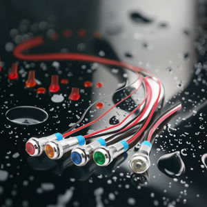 ABEI 6 мм Водонепроницаемая металлическая сигнальная лампа 3v 5V 12V220v панель управления светодиодный индикатор - Product Image 1