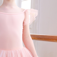 Vestido Tutú de Ballet con Mangas de Volantes para Niñas, Leotardo Corto para Niñas, Ropa de Baile, Vestidos de Princesa para Niñas