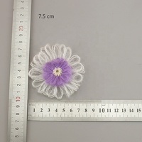 Applique florale 3D en mohair tissé double couche de 7,5 cm, multicolore, à coudre pour vêtements, robes, accessoires capillaires, et travaux de couture DIY