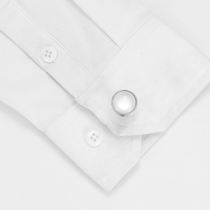 Fashion French Big White Round Zircon Cufflinks for Men Luxury Men's <b>Shirt</b> Metal Alloy Cufflinks - Product Image 3