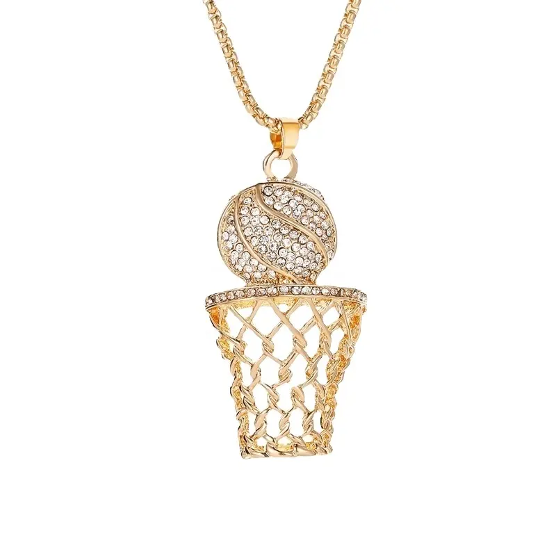 Новейшие модные украшения, креативный дизайн, бриллиантовое мини-ожерелье в баскетбольном стиле