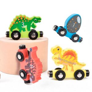 Kids Blocks Toys Birthday Gifts Montessori Versatile Magnetic <b>Wooden</b> Dinosaurs <b>Train</b> <b>Set</b> for Toddlers - Product Image 4