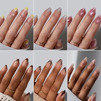 Uñas Postizas Personalizadas de Almendra Cuadrada con Punta Francesa 3D, Uñas Artificiales Hechas a Mano de Alta Calidad, Proveedor Mayorista de Uñas Postizas