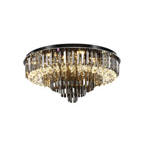Nouveau Simple Élégant Moderne Maison Décoration Grand Luxe Led Moderne Plafonnier Lobby Européen K9 Cristal Or Plafonnier - Product Image 1
